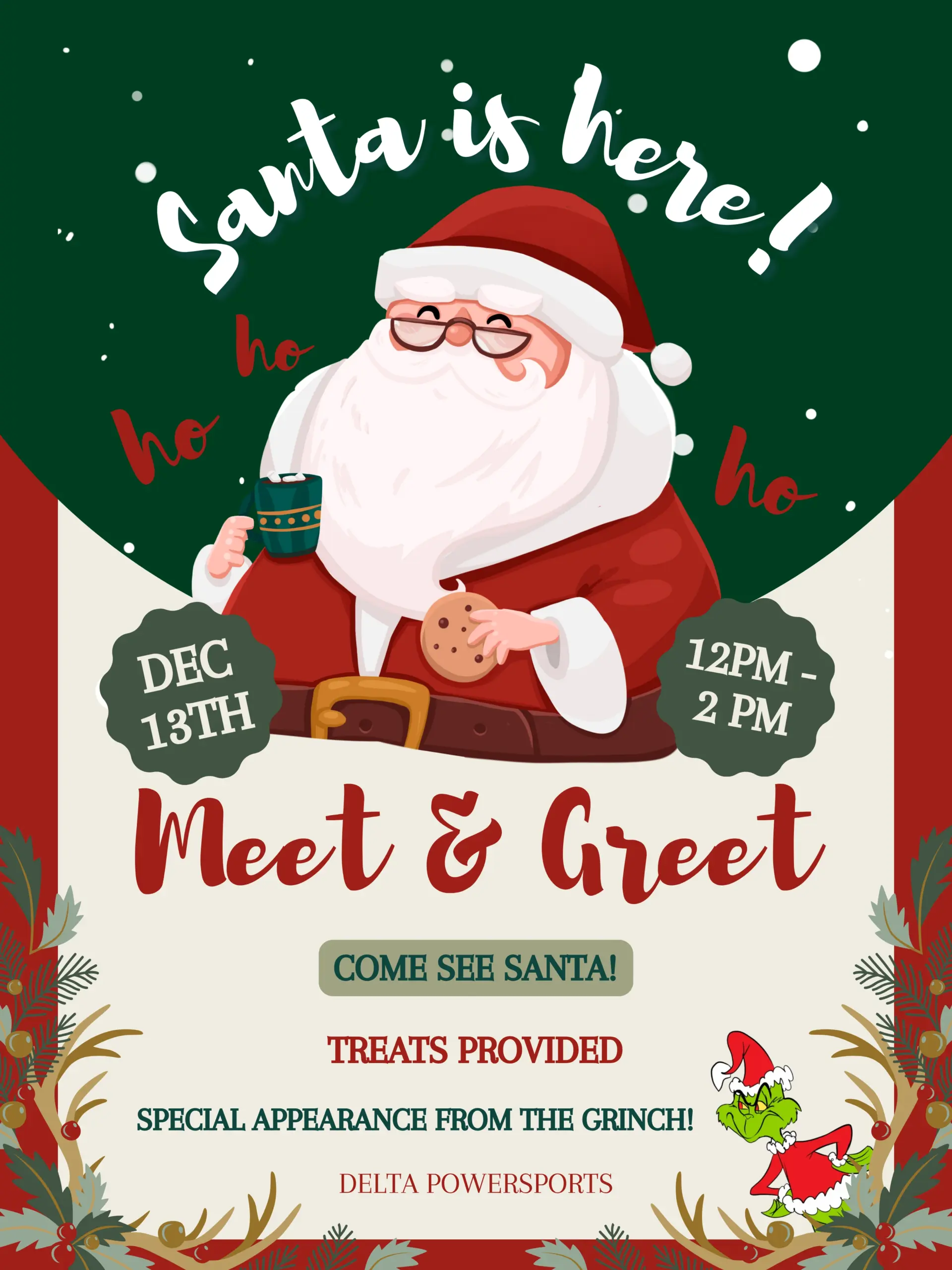 Santa is Here! Meet & Greet Christmas Flyer